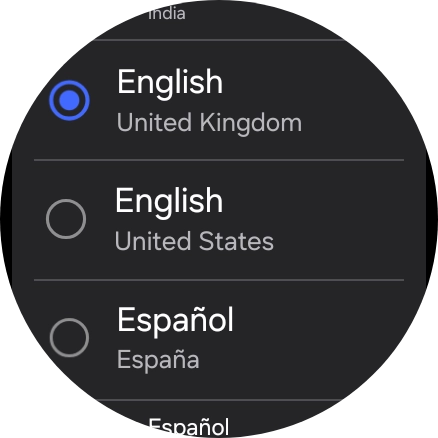 Press the required language.