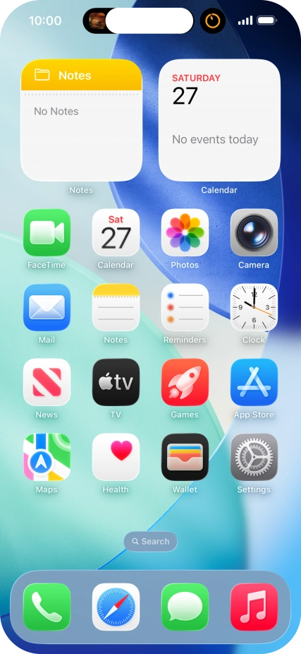 If you have a running application in Dynamic Island, it's displayed at the top of the screen.