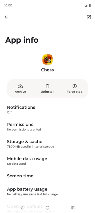 Press Storage & cache.