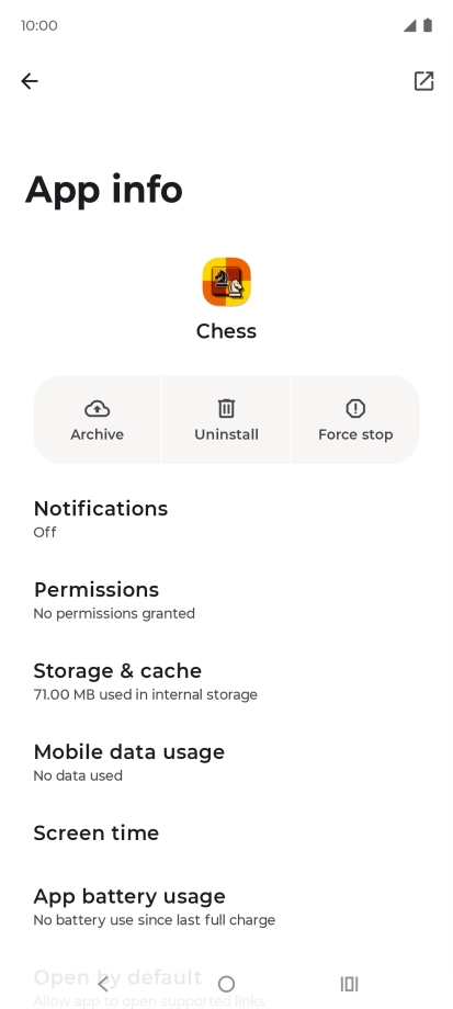 Press Storage & cache.