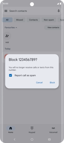 To report the number as spam, press Report call as spam.