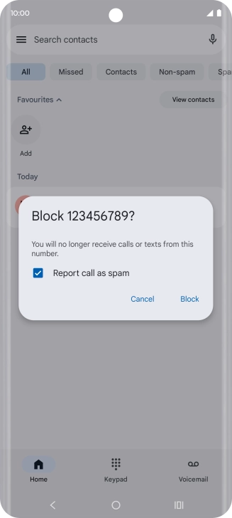 To report the number as spam, press Report call as spam.