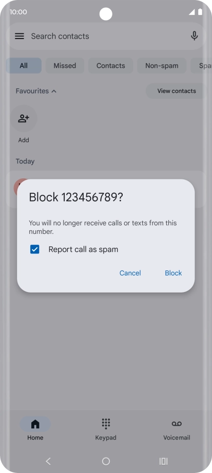 To report the number as spam, press Report call as spam.