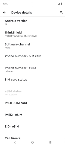 Your phone's software version is displayed below Android version.