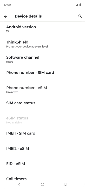 Your phone's software version is displayed below Android version.