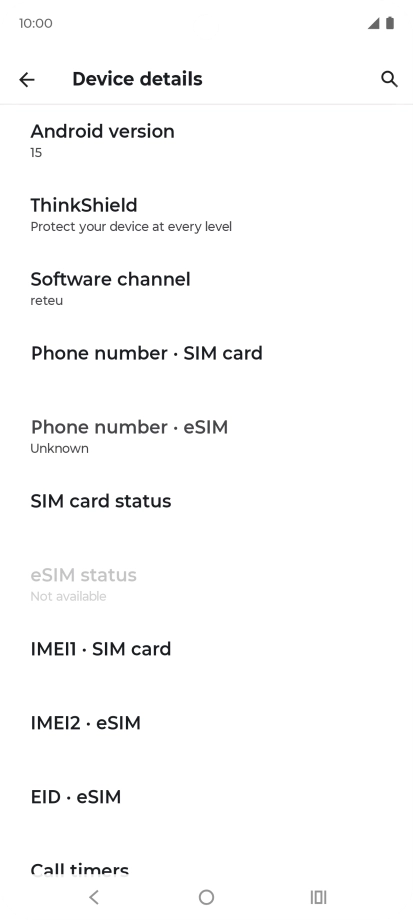 Your phone's software version is displayed below Android version.