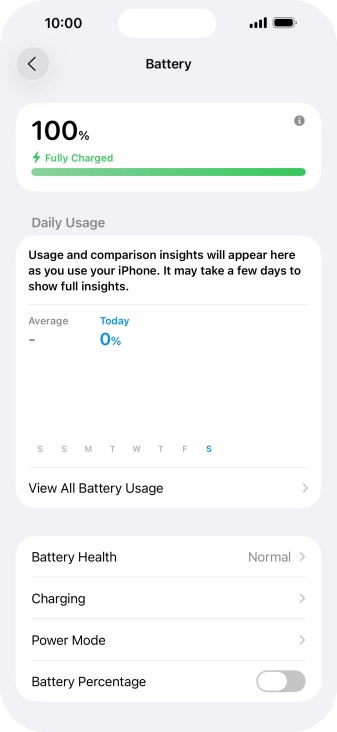 Press Power Mode.