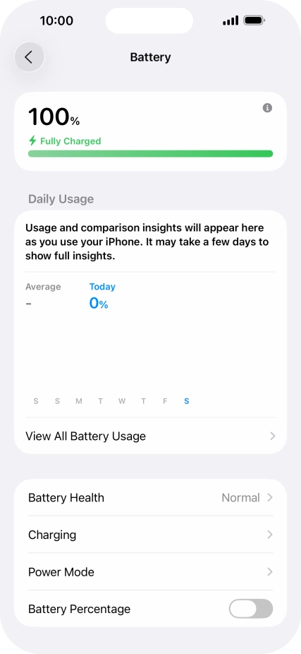 Press Power Mode.