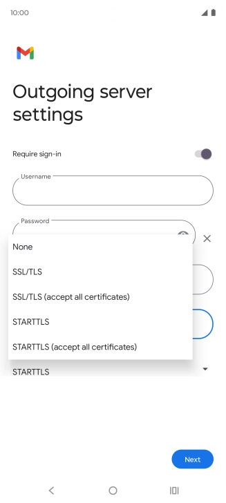 Press SSL/TLS.