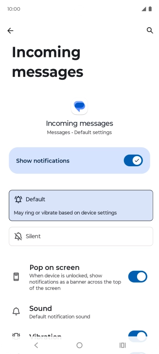 Press the indicator next to 