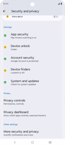 Press More security and privacy.