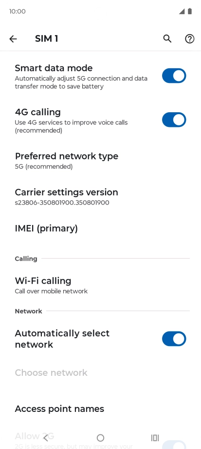 Press Access point names.