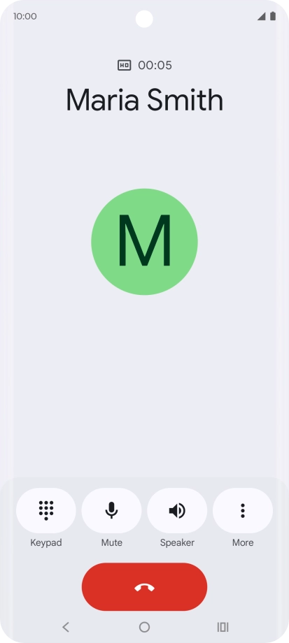 Press the end call icon.