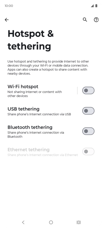 Press Wi-Fi hotspot.