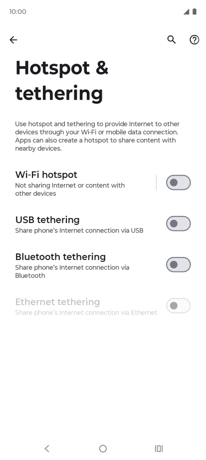 Press Wi-Fi hotspot.
