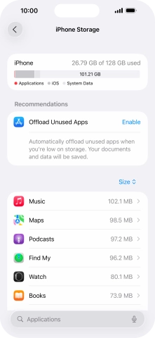 Press the required app.