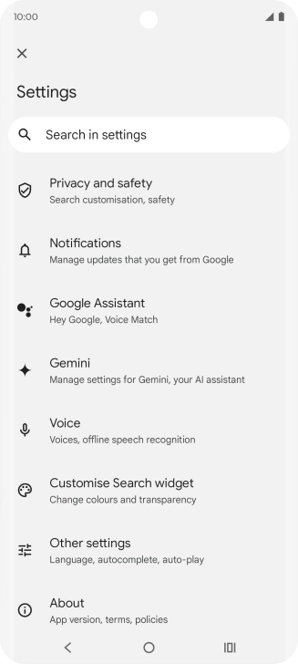 Press Google Assistant.