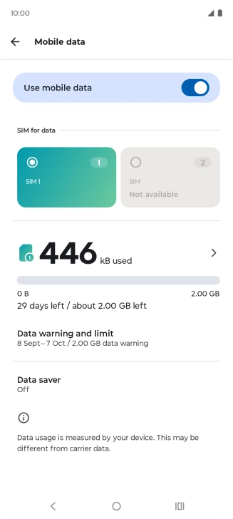 The total data usage is displayed.