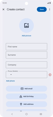 Press First name and key in the required first name.