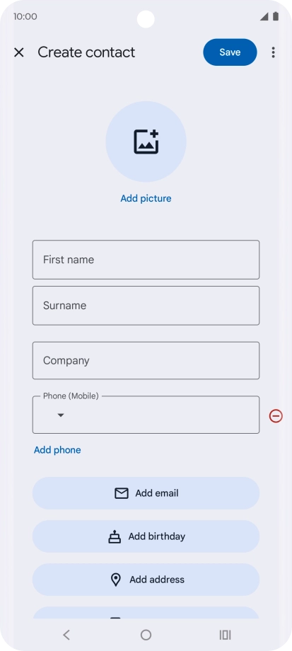 Press First name and key in the required first name.