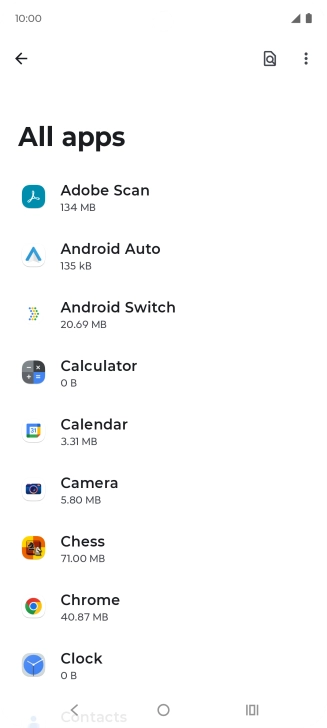 Press the required app.