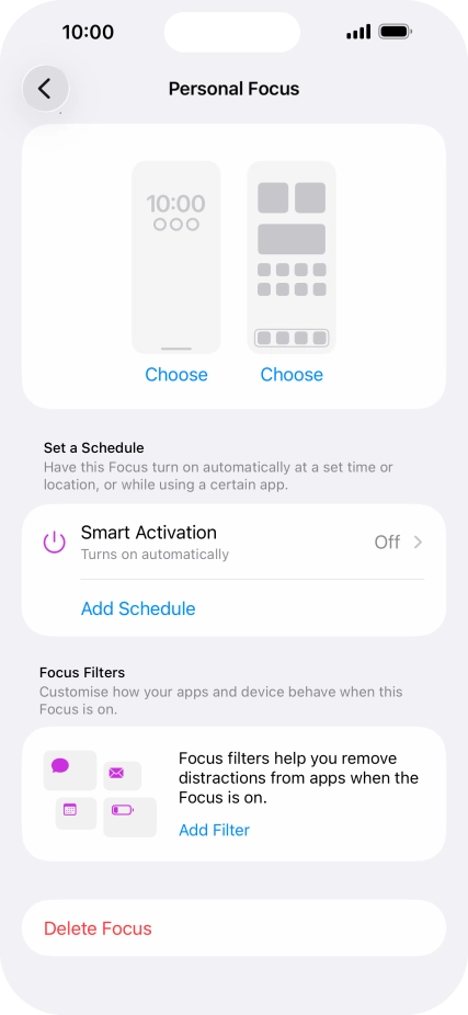 Press the required screen type and follow the instructions on the screen to select the required settings.