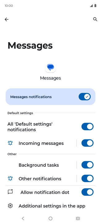 Press Incoming messages.