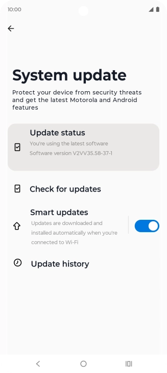 Press Check for updates. If a new software version is available, it's displayed. Follow the instructions on the screen to update the phone software.