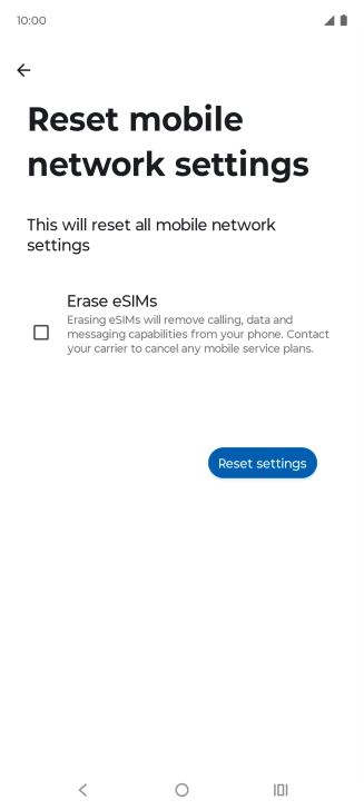 Press Reset settings.