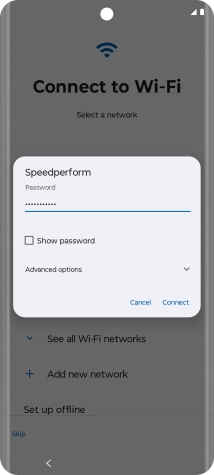 Key in the password for the Wi-Fi network and press Connect.