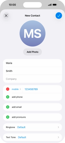 Press the confirm icon.