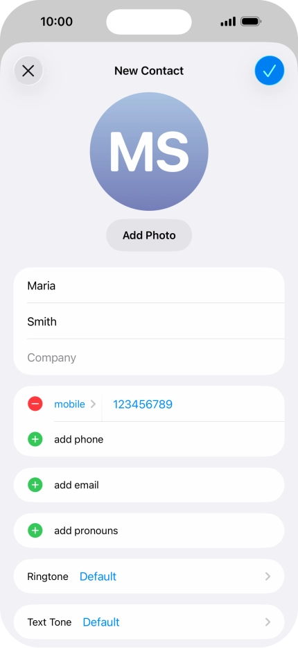 Press the confirm icon.