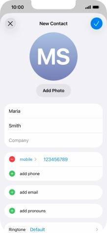 Press the confirm icon.
