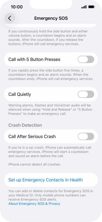Press the indicator next to 