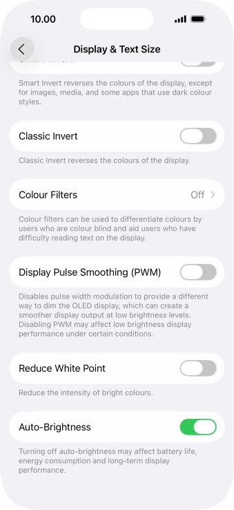 Press the indicator next to 