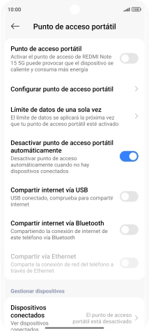 Pulsa Configurar punto de acceso portátil.