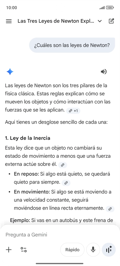 La transcripción de la conversación con Gemini Live aparece ahora en la pantalla.