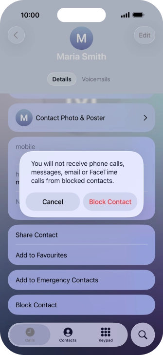 Press Block Contact.