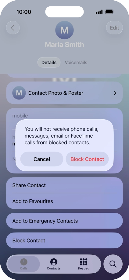 Press Block Contact.