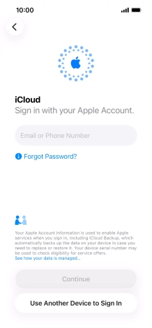 Press Email or Phone Number and key in the username for your Apple Account.