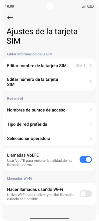 Pulsa Tipo de red preferida.