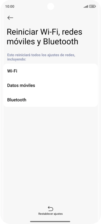 Pulsa Restablecer ajustes.