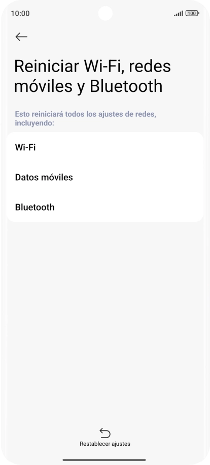 Pulsa Restablecer ajustes.