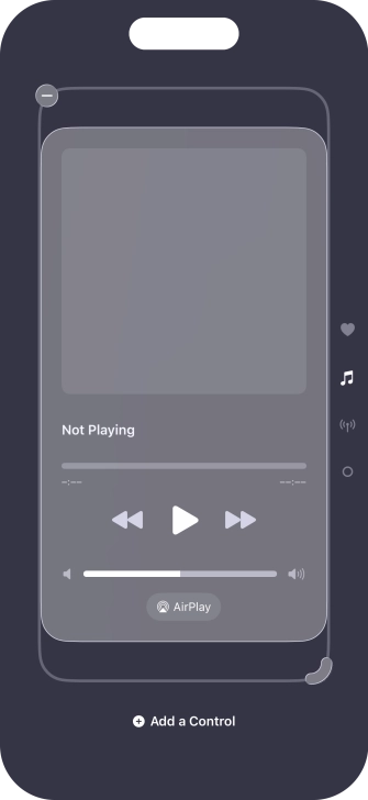 Press the remove icon on the required Control Centre page to remove it from Control Centre.