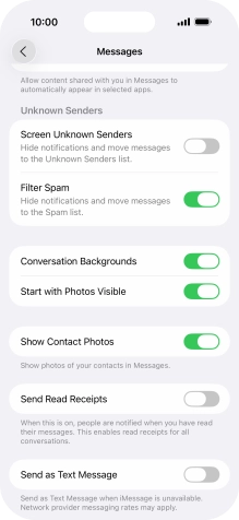 Press the indicator next to 