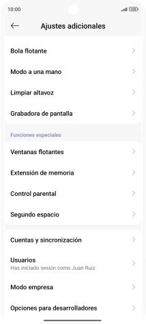 Pulsa Cuentas y sincronización.