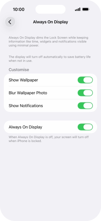 Press the indicator next to 