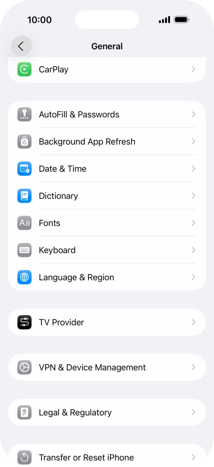 Press Language & Region.