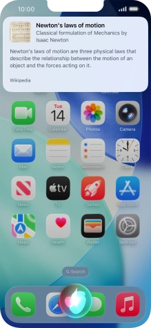 Ask questions or ask Siri to find information on the internet.