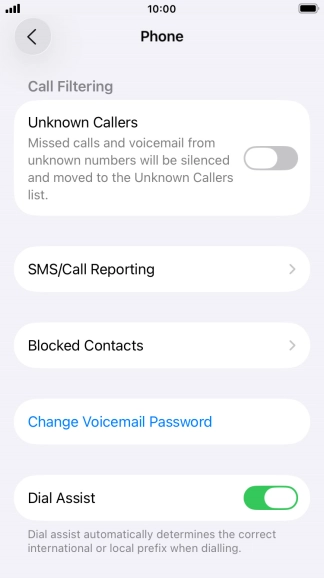 Press Blocked Contacts.